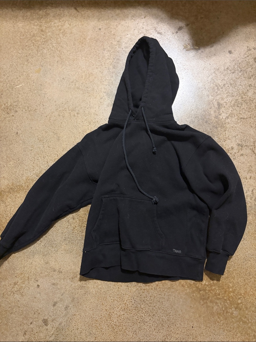 Aritzia Black Oversized Women's Hoodie with Kangaroo Pocket